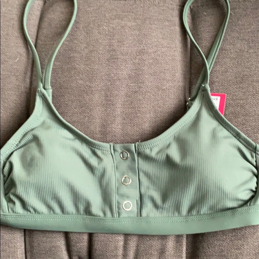 Olive green bralette bikini top